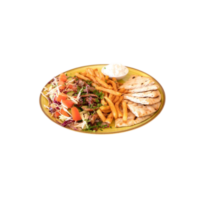 Gyros de pui la farfurie cu cartofi si salata livrare Berceni